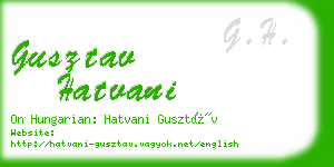 gusztav hatvani business card